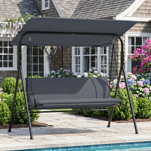 The heavy-duty metal frame ensures 800 lbs/360 kg loading capacity<br>A powder-coated finish helps resist wear in outdoor conditions<br>Non-slip foot pads reduce shifting during gentle swinging motion<br>Strong spring hooks support smooth movement with re
