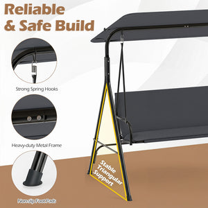 The heavy-duty metal frame ensures 800 lbs/360 kg loading capacity<br>A powder-coated finish helps resist wear in outdoor conditions<br>Non-slip foot pads reduce shifting during gentle swinging motion<br>Strong spring hooks support smooth movement with re