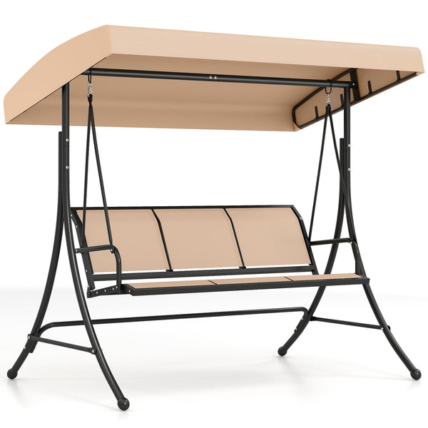 Spacious design can seat up to 3 persons at the same time<br>Adjustable canopy offers optimal sunshade throughout the day<br>Easy to adjust the angle of the canopy using the knob<br>Premium polyester canopy that is sun-proof and waterproof<br>Comfortable 