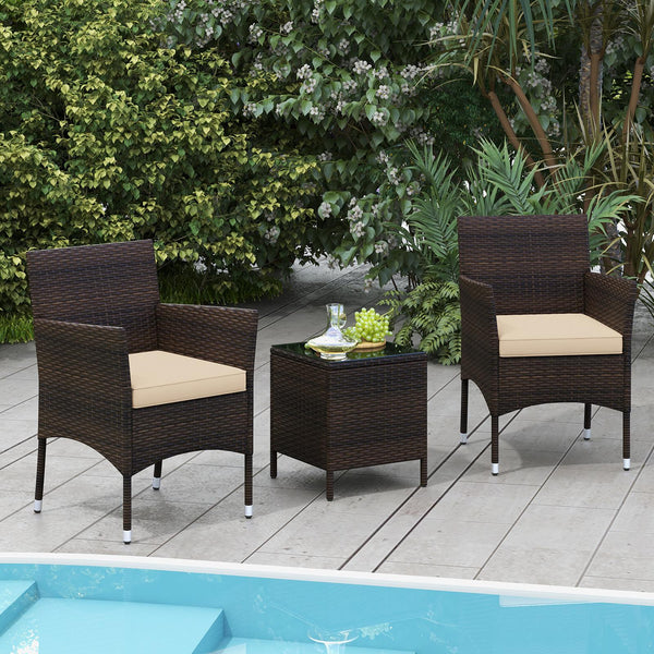 Well-woven rattan surface for elegance and durability<br>Comes with seat cushions for more comfort<br>Ergonomic seat makes you more relaxed<br>Heavy-duty metal frame offers high-strength support<br>Zippered design for simple maintenance<br>Square coffee t