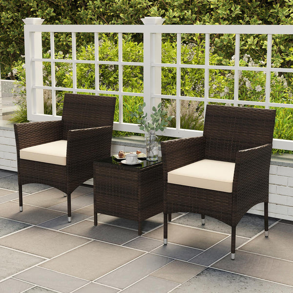 Well-woven rattan surface for elegance and durability<br>Comes with seat cushions for more comfort<br>Ergonomic seat makes you more relaxed<br>Heavy-duty metal frame offers high-strength support<br>Zippered design for simple maintenance<br>Square coffee t