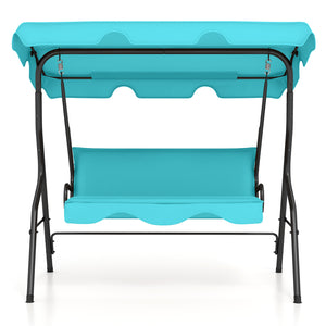 Brand new and high quality<br>Providing three comfortable seats<br>With a waterproof top canopy  protecting you from ultraviolet ray and drizzle<br>Black steel frame  durable and sturdy<br>Add comfort With seat and back cushion<br>Assembly needed and hard