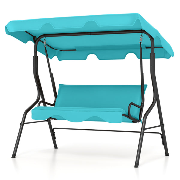Brand new and high quality<br>Providing three comfortable seats<br>With a waterproof top canopy  protecting you from ultraviolet ray and drizzle<br>Black steel frame  durable and sturdy<br>Add comfort With seat and back cushion<br>Assembly needed and hard