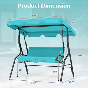 Brand new and high quality<br>Providing three comfortable seats<br>With a waterproof top canopy  protecting you from ultraviolet ray and drizzle<br>Black steel frame  durable and sturdy<br>Add comfort With seat and back cushion<br>Assembly needed and hard