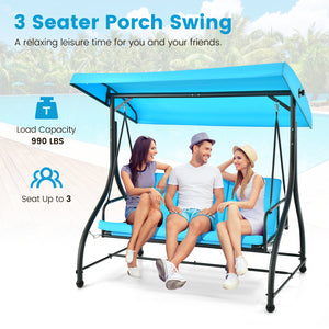 Suitable for all outdoor places such as porch  yard or patio.<br>Double conversion mode for switching between bed and swing.<br>3 Seater Porch Swing allows You and your friends to enjoy relaxing time together.<br>Equipped removable seat cushion with hook 