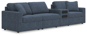 Looking cool and contemporary is great. But when it comes down to it, youâ€™re all about low-maintenance lounging. With the performance fabric on this sectional with audio system, cleaning spills is a breeze. Its customizable modular design caters to your