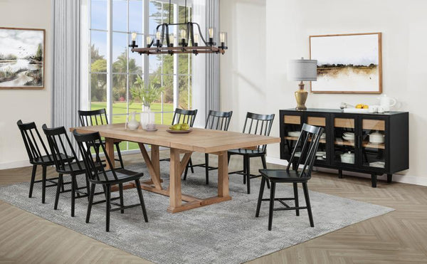 Extension dining table expands up to 106 inches for flexible seating options<h4><b>Middleton - 106" Extension Leaf Dining Table - Natural Brown</b></h4> <table width="100%"><colgroup><col style="width: 30%"> <col style="width: 70%"> </colgroup> <tbody> <t