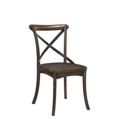 The Kaelyn chairs with intricate design will be a great completion to any dining collection. Adorable x-shaped metal accent on the backrest adds special mid-century flair to the overall design of this dining chair. It-'s featured in wooden seats with flar