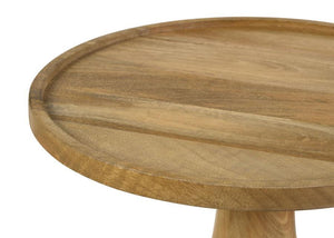 Ixia - Round Solid Mango Wood Accent Side Table - Natural