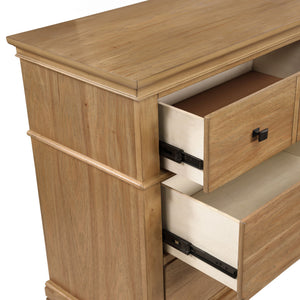  ensuring a strong and stable six-drawer dresser. This collection-'s versatile style features a classic