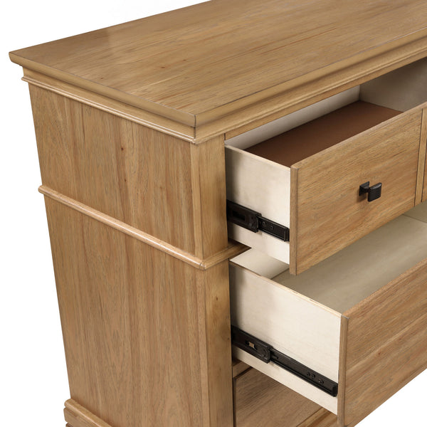  ensuring a strong and stable six-drawer dresser. This collection-'s versatile style features a classic