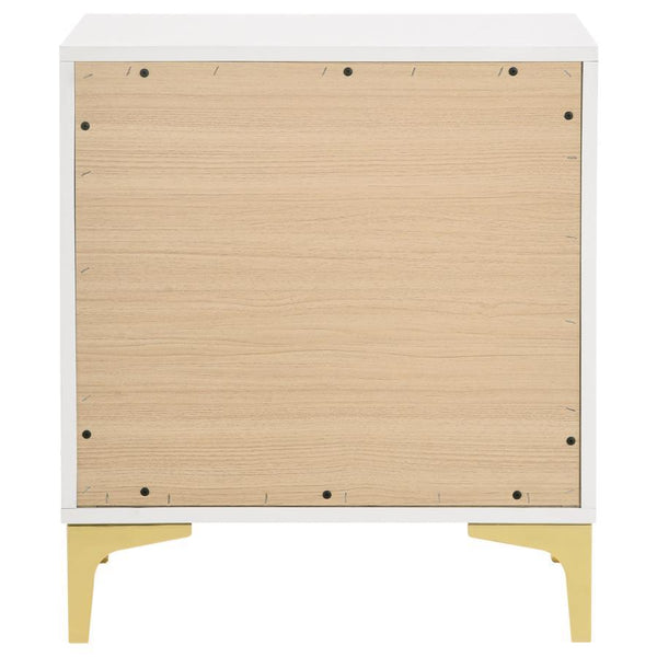  white finish elevate its sophisticated nature. Fastened to 