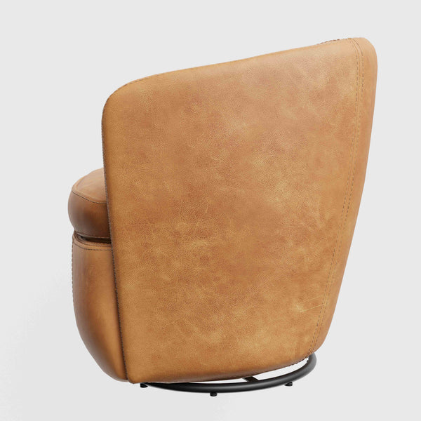 Barolo - Swivel Club Chair - Vintage Caramel