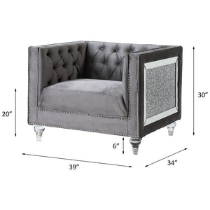 HeiberoII - Chair - Gray Velvet