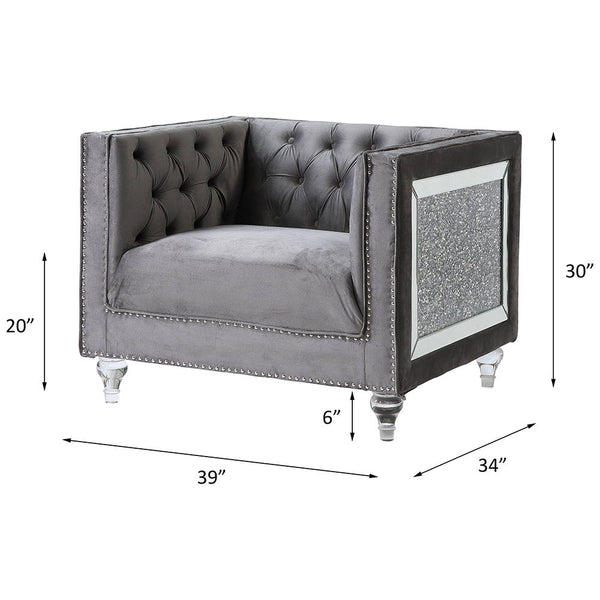 HeiberoII - Chair - Gray Velvet