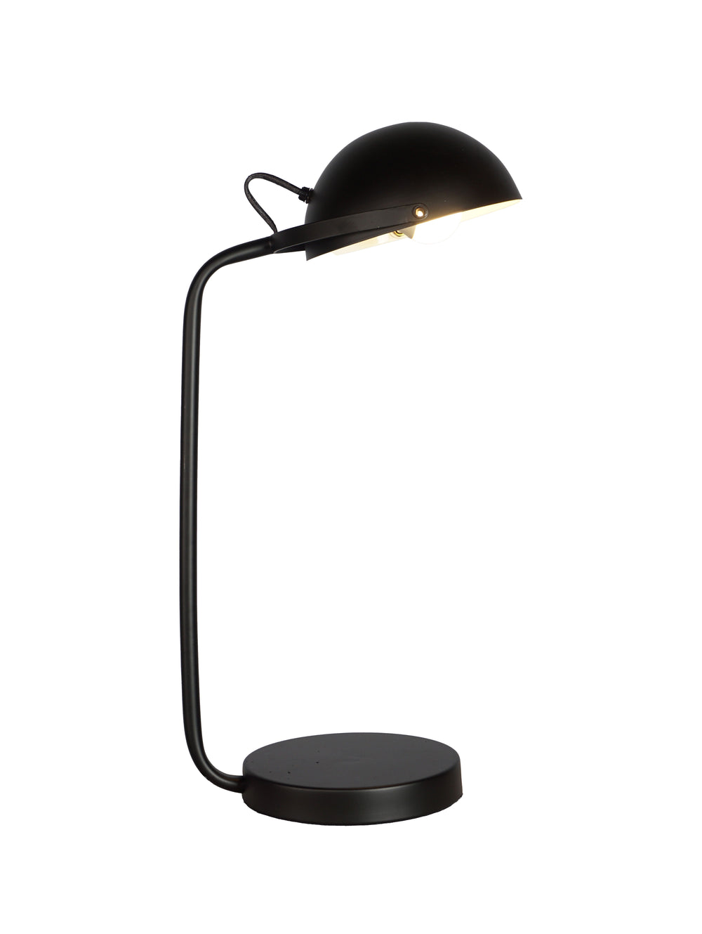 Bring a touch of modern simplicity to your workspace or bedside with this sleek and sophisticated table lamp. Its minimalist design features a smooth, curved metal frame in a matte black finish, exuding understated elegance and versatility. The dome-shape
