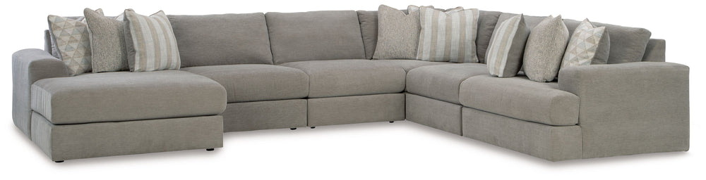 The casual, low-slung shape of this sectional makes it fully lounge-ready. Its deep seating invites you to sink right in, with bold beveled block arms that are softened by bullnose â€œwaterfallâ€ cushions. Best of all, the modular design lets you stage t