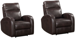 Covered in rich Pebble Brown fabric and embellished with arched detail stitching, the Devin Power Recliner features an easy-to-operate switch to engage its smooth power recline feature.<br/><br/><b>Product Features</b><ul><li>Power recline</li><li>High de