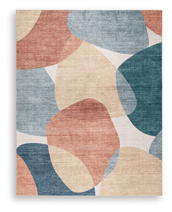 Contemporary hues and a modern design give this rug loads of cool character. Ground your space with artistic flairâ€”its dynamic abstract pattern and faux fur construction bring style and softness underfoot. When itâ€™s time for a refresh, simply toss it 