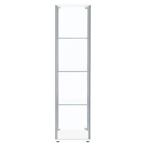 Bellatrix - 4-Shelf Clear Glass Curio Cabinet - White