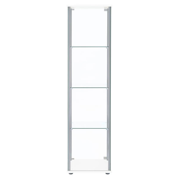 Bellatrix - 4-Shelf Clear Glass Curio Cabinet - White
