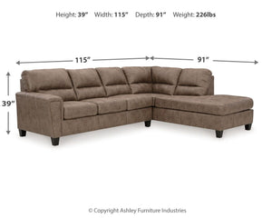 Navi - Fossil - 2-Piece Sectional Sofa With Raf Corner Chaise