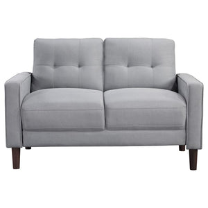 Bowen - Upholstered Track Arm Tufted Loveseat - Gray