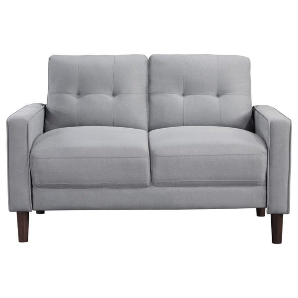 Bowen - Upholstered Track Arm Tufted Loveseat - Gray