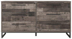 Neilsville - Black / Gray - Six Drawer Dresser