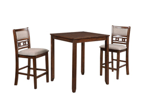 Gia - Counter Table With 2 Chairs & Storage Shelf - Cherry