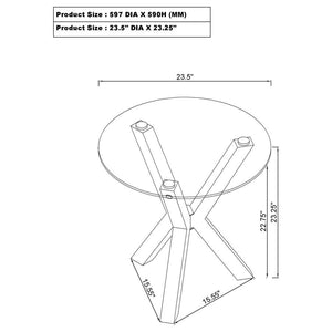 Kenzie - Round Tempered Glass Top End Side Table - Chrome