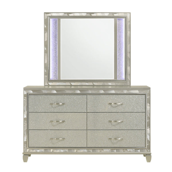  meticulously designed to complement the Radiance 6 Drawer Dresser. Crafted from a blend of Solid Rubberwood and engineered woods