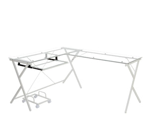 Dazenus - Desk - Clear Glass & White Finish