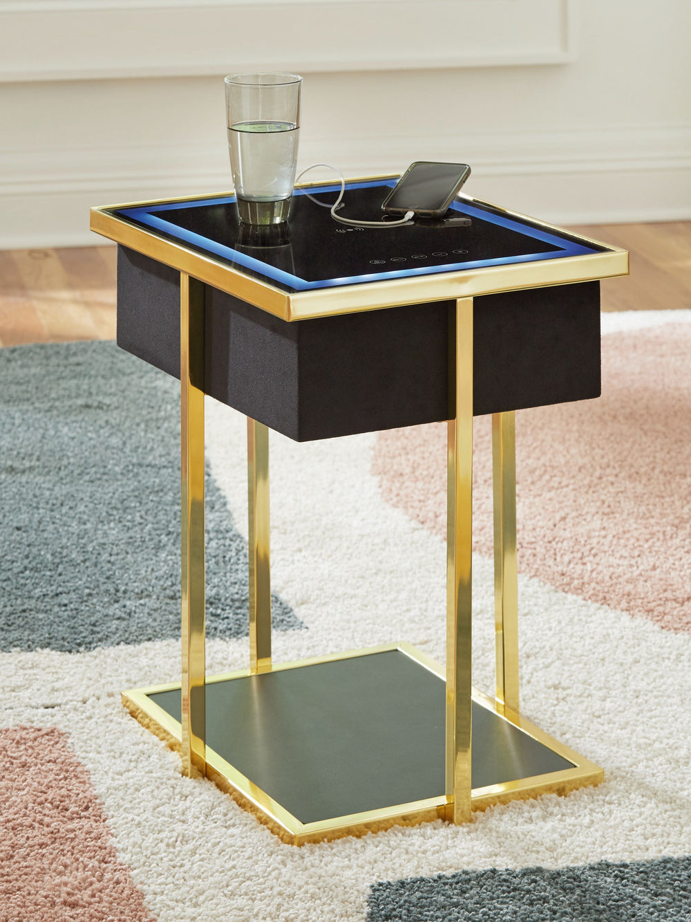 When it comes to contemporary style and space-saving functionality, this accent table hits all the right notes. Its integrated speaker design (complete with wireless charging and touch-button controls) allows you to seamlessly power up devices and stream 