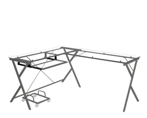 Dazenus - Desk - Clear Glass & Silver Finish - 28"