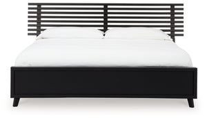 Danziar - Black - King Slat Panel Bed