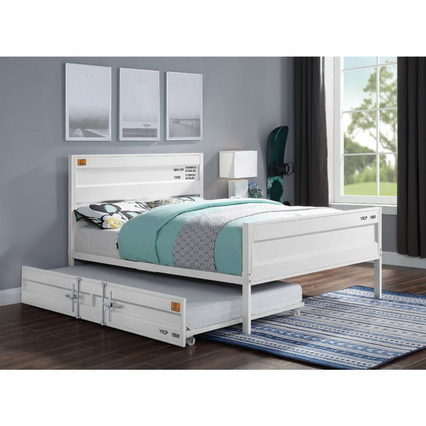 The Cargo youth bed is the perfect addition to any childâ€™s room. This contemporary container themed metal bed features a panel headboard with low profile footboard, crafted with an industrial look that is an perfect match for your bedroom. The bed is ac