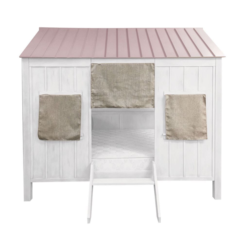Take bed-time with this incredible Spring Cottage full size bed. This is a dream come true for children everywhere, the bed is sure to transform any room into the ultimate dreamland. The bed features pink roof top with white finish throughout the whole ho
