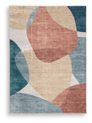 Contemporary hues and a modern design give this rug loads of cool character. Ground your space with artistic flairâ€”its dynamic abstract pattern and faux fur construction bring style and softness underfoot. When itâ€™s time for a refresh, simply toss it 