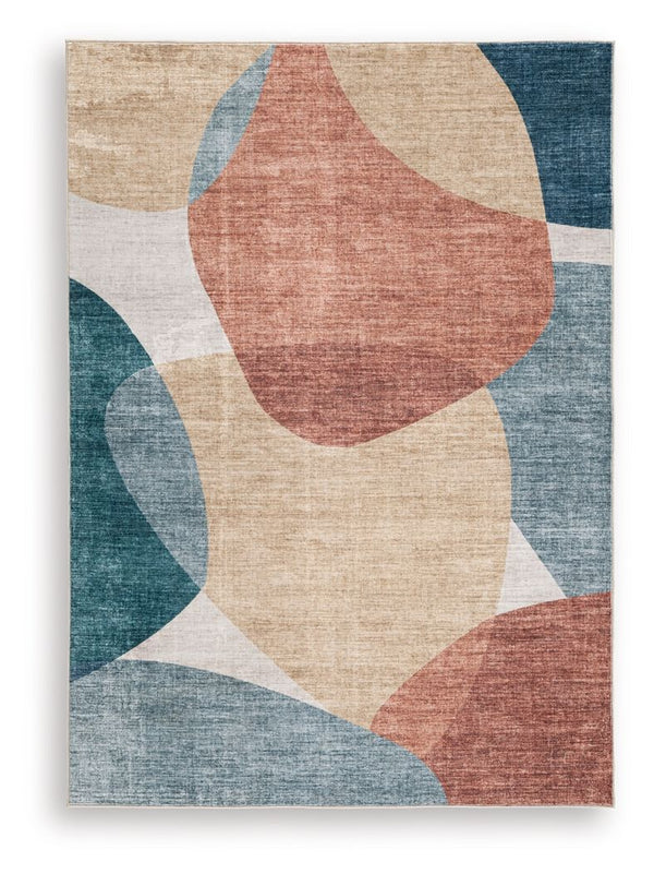 Contemporary hues and a modern design give this rug loads of cool character. Ground your space with artistic flairâ€”its dynamic abstract pattern and faux fur construction bring style and softness underfoot. When itâ€™s time for a refresh, simply toss it 