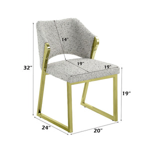 Galdesa - Side Chair - Teddy Sherpa & Mirrored Gold