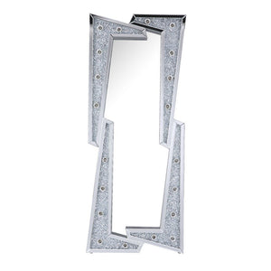 Noralie - Accent Floor Mirror -Hollywood Lighted Mirror - Mirrored & Faux Diamonds - 26-"<br/><br/><b>Product Features</b><ul><li>Accent Floor Mirror</li><li>Hollywood Lighted Mirror (Bulb Not Included)</li><li>Rectangular Shape</li><li>Beveled Mirrored F