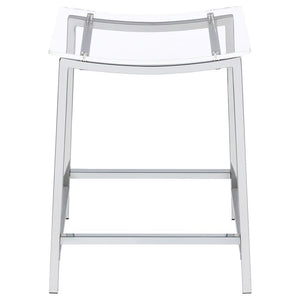 Jovani - Acrylic Backless Counter Stool (Set of 2) - Chrome