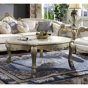 Inspire your home and create an upscale atmosphere with the Dresden occasional table. This table adds classic style to any sitting area featuring a traditional handcrafted design. This luxurious collection features a oversized decorative motives, and anti
