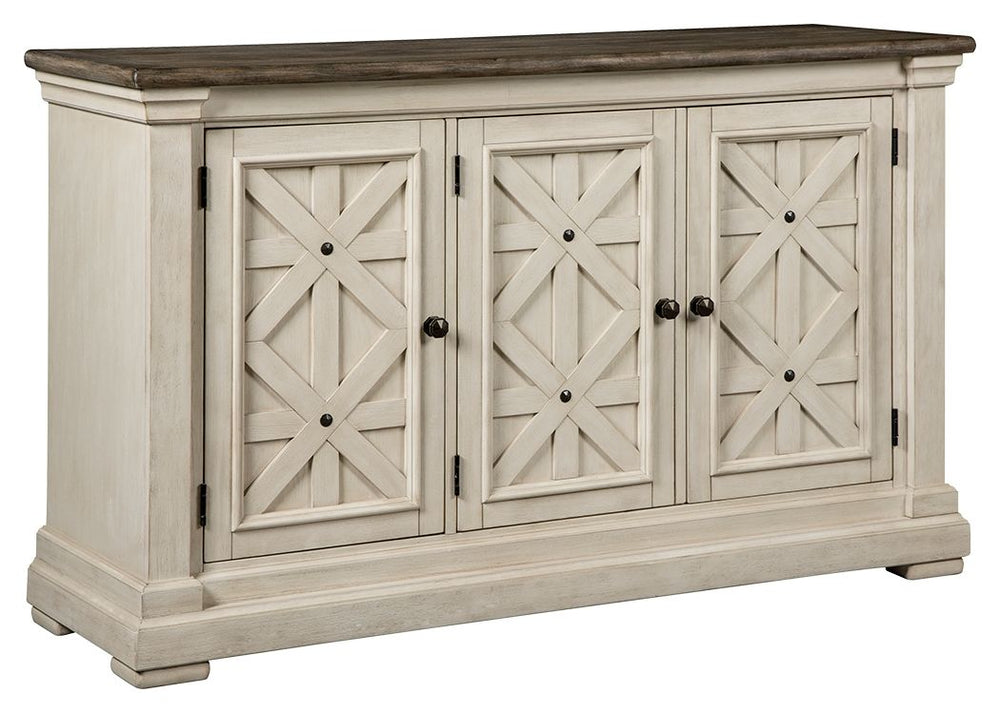 Need a stylish space to store dinnerware and all your dining room essentials? This server is a dream come true with two adjustable shelves that offer large capacity and a spacious top that-'s perfect for setting a buffet. Embellished with the casual appea