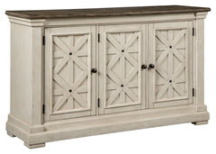Need a stylish space to store dinnerware and all your dining room essentials? This server is a dream come true with two adjustable shelves that offer large capacity and a spacious top that-'s perfect for setting a buffet. Embellished with the casual appea