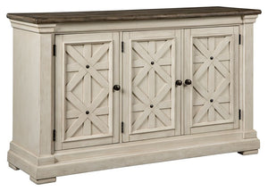 Need a stylish space to store dinnerware and all your dining room essentials? This server is a dream come true with two adjustable shelves that offer large capacity and a spacious top that-'s perfect for setting a buffet. Embellished with the casual appea