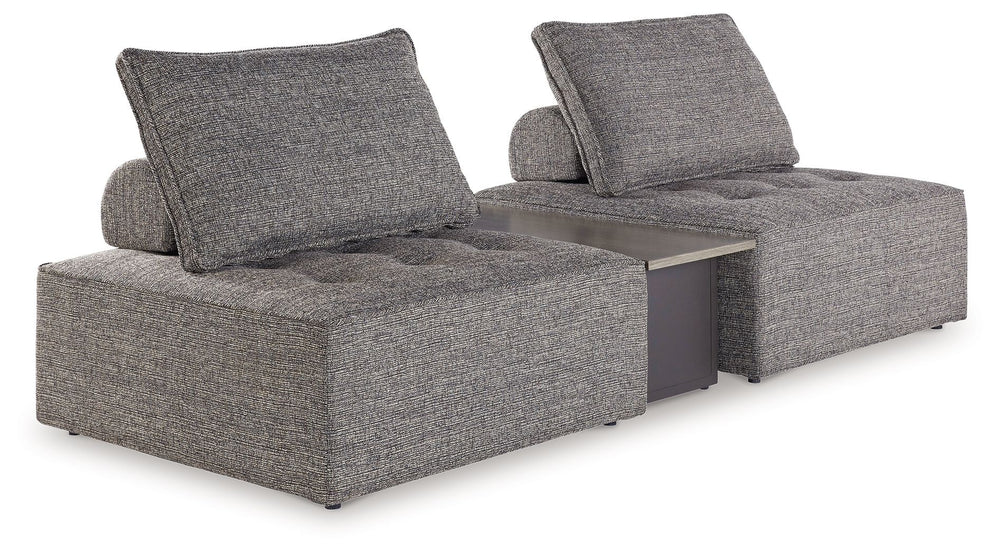 This sectional seeks to bring serenity to your outdoor seating area. Channeling Japandi and casual contemporary aesthetics, its low profile encourages laid-back living without sacrificing sophistication. The included back cushions complete moments of tran