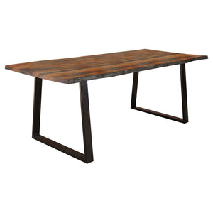 Revel in the light, airy design influence of this wood and metal dining table. Grey sheesham wood finishing ensures a rich, dimensional look perfect to elevate any dining space. A wide rectangular tabletop is perfect for seating six for a scrumptious holi