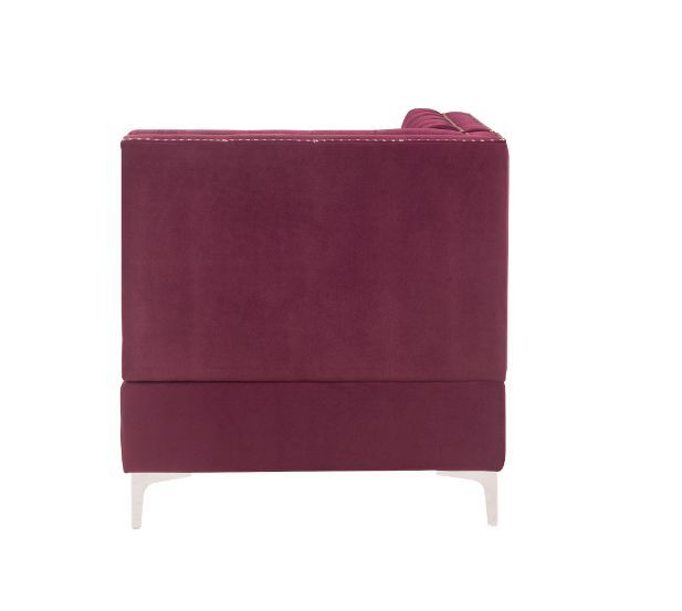 Nothing screams luxury like this Jaszira modular upholstery group. Each piece is enveloped in a luxurious velvet upholstery and showcasing button tufting, and a nail head trim accent for a tailored touch. Foam padding offers comfortable cushioning. Design